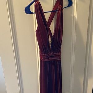 Velvet Burgundy Bridesmaid Dress